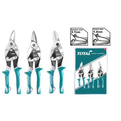 Набор ножниц по металлу 250 мм TOTAL THT520106K (3 шт) Набор ножниц по металлу 250 мм TOTAL THT520106K (3 шт)
