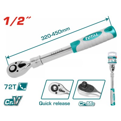 Ключ-трещотка телескопическая 1/2 " TOTAL THT106128L Ключ-трещотка телескопическая 1/2 " TOTAL THT106128L