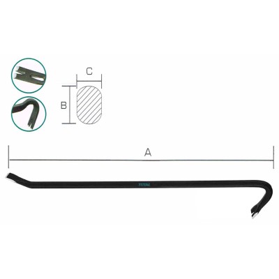 Лом-гвоздодер 900 мм TOTAL THT431362 Лом-гвоздодер 900 мм TOTAL THT431362