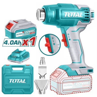 Фен строительный (термовоздуходувка) аккумуляторный TOTAL TBLI20025 Фен строительный (термовоздуходувка) аккумуляторный TOTAL TBLI20025