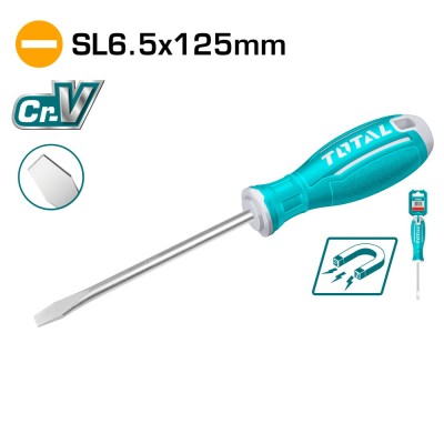Отвертка шлицевая SL6,5 125мм TOTAL TSDRSSL6125 Отвертка шлицевая SL6,5 125мм TOTAL TSDRSSL6125
