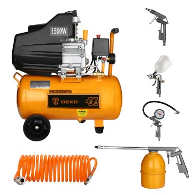 Компрессор масляный коаксиальный DEKO DKAC24 ( + 5 предметов) Компрессор масляный коаксиальный DEKO DKAC24 ( + 5 предметов)