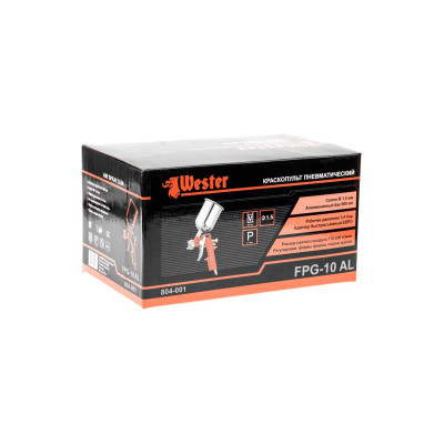 Краскораспылитель пневматический WESTER FPG-10AL HP с верхним бачком Краскораспылитель пневматический WESTER FPG-10AL HP с верхним бачком