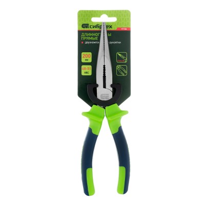 Длинногубцы прямые, 200 мм, двухкомпонентные рукоятки Сибртех Длинногубцы прямые, 200 мм, двухкомпонентные рукоятки Сибртех
