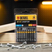 Бита SL6,0х50, сталь S2, шестигранный профиль, 10 шт. Е 6,3 Denzel