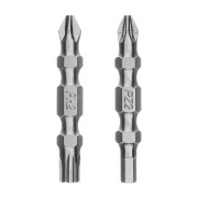 Набор бит двухстор., PH2-T30х45мм, PZ2-H4х45мм, сталь S2, 2 шт. Gross