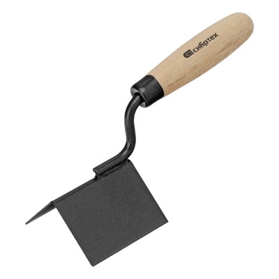 Кельма угловая, 80 х 60 х 60 мм, стальная, для внешних углов, буковая ручка Сибртех Кельма угловая, 80 х 60 х 60 мм, стальная, для внешних углов, буковая ручка Сибртех