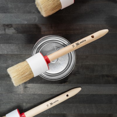 Кисть круглая №12 (45 мм) натуральная щетина, деревянная ручка MTX Кисть круглая №12 (45 мм) натуральная щетина, деревянная ручка MTX