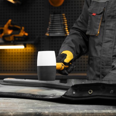 Киянка резиновая, 680 г, черно-белая, фибергласовая рукоятка c TPR покрытием Denzel Киянка резиновая, 680 г, черно-белая, фибергласовая рукоятка c TPR покрытием Denzel