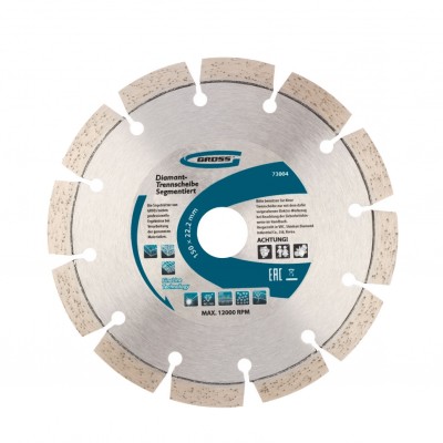 Диск алмазный, 150 х 22.2 мм, лазерная приварка сегментов, сухая резка Gross Диск алмазный, 150 х 22.2 мм, лазерная приварка сегментов, сухая резка Gross
