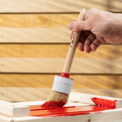 Кисть круглая №12 (45 мм) натуральная щетина, деревянная ручка MTX Кисть круглая №12 (45 мм) натуральная щетина, деревянная ручка MTX