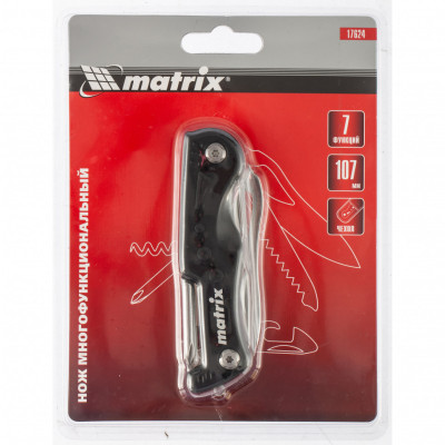 Нож многофункциональный, 7 функций, в чехле, 107 мм Matrix Нож многофункциональный, 7 функций, в чехле, 107 мм Matrix