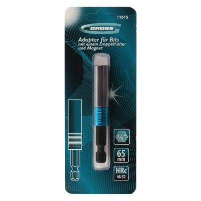 Адаптер для бит с двойным держателем и магнитом, 65 мм, 1/4 Gross Адаптер для бит с двойным держателем и магнитом, 65 мм, 1/4 Gross