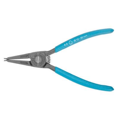 Съемник, 175 мм, для внешних стопорных колец (19-60 мм), прямые губки (разжим) Gross Съемник, 175 мм, для внешних стопорных колец (19-60 мм), прямые губки (разжим) Gross