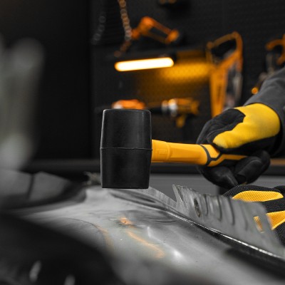 Киянка резиновая, 225 г, черная, фибергласовая рукоятка c TPR покрытием Denzel Киянка резиновая, 225 г, черная, фибергласовая рукоятка c TPR покрытием Denzel