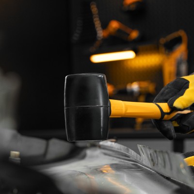 Киянка резиновая, 450 г, черная, фибергласовая рукоятка c TPR покрытием Denzel Киянка резиновая, 450 г, черная, фибергласовая рукоятка c TPR покрытием Denzel