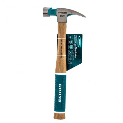 Молоток-гвоздодер, 280 г, угол 75, магнит, обрезиненная рукоятка American hickory GROSS Молоток-гвоздодер, 280 г, угол 75, магнит, обрезиненная рукоятка American hickory GROSS
