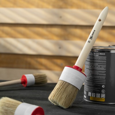 Кисть круглая №16 (55 мм) натуральная щетина, деревянная ручка MTX Кисть круглая №16 (55 мм) натуральная щетина, деревянная ручка MTX