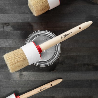 Кисть круглая №16 (55 мм) натуральная щетина, деревянная ручка MTX Кисть круглая №16 (55 мм) натуральная щетина, деревянная ручка MTX