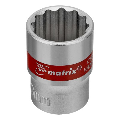 Набор торцевых головок, 1/4", 12 гранные, CrV, 4-13мм, 10 штук Matrix Набор торцевых головок, 1/4", 12 гранные, CrV, 4-13мм, 10 штук Matrix