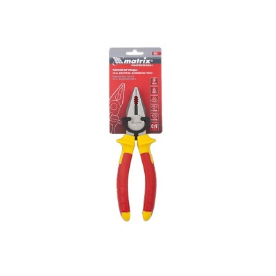 Плоскогубцы комбинированные, Insulated, 180 мм, двухкомпонентные рукоятки Matrix Professional Плоскогубцы комбинированные, Insulated, 180 мм, двухкомпонентные рукоятки Matrix Professional