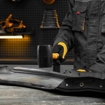 Киянка резиновая, 450 г, черная, фибергласовая рукоятка c TPR покрытием Denzel Киянка резиновая, 450 г, черная, фибергласовая рукоятка c TPR покрытием Denzel