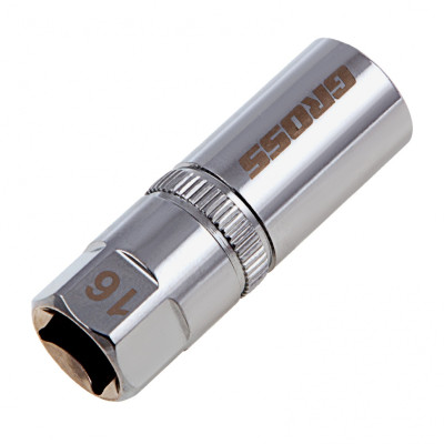 Головка торцевая свечная, магнитная, двенадцатигранная, 16 мм, под квадрат 1/2 Gross Головка торцевая свечная, магнитная, двенадцатигранная, 16 мм, под квадрат 1/2 Gross