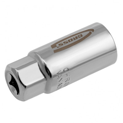 Головка торцевая многоразмерная, CrV, 6-21 мм, под квадрат 3/8, CrV, хромированная Gross Головка торцевая многоразмерная, CrV, 6-21 мм, под квадрат 3/8, CrV, хромированная Gross