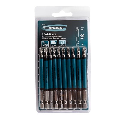 Бита PZ2 х 90, сталь S2, 10 шт. Gross Бита PZ2 х 90, сталь S2, 10 шт. Gross
