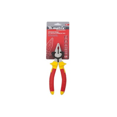 Плоскогубцы комбинированные, Insulated, 160 мм, двухкомпонентные рукоятки Matrix Professional Плоскогубцы комбинированные, Insulated, 160 мм, двухкомпонентные рукоятки Matrix Professional