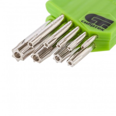 Набор ключей имбусовых Tamper-Torx , 9 шт: ТT10-ТT50.45x, закаленные, короткие, никель Сибртех Набор ключей имбусовых Tamper-Torx , 9 шт: ТT10-ТT50.45x, закаленные, короткие, никель Сибртех