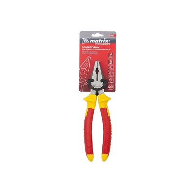 Плоскогубцы комбинированные Insulated, 200 мм, двухкомпонентные рукоятки Matrix Professional Плоскогубцы комбинированные Insulated, 200 мм, двухкомпонентные рукоятки Matrix Professional