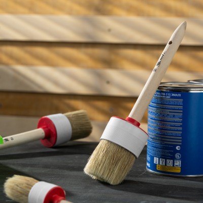 Кисть круглая №18 (60 мм) натуральная щетина, деревянная ручка MTX Кисть круглая №18 (60 мм) натуральная щетина, деревянная ручка MTX