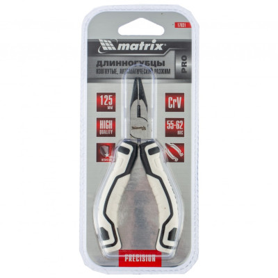 Длинногубцы Mini, 125 мм, изогнутые, авторазжим, Pro Matrix Длинногубцы Mini, 125 мм, изогнутые, авторазжим, Pro Matrix