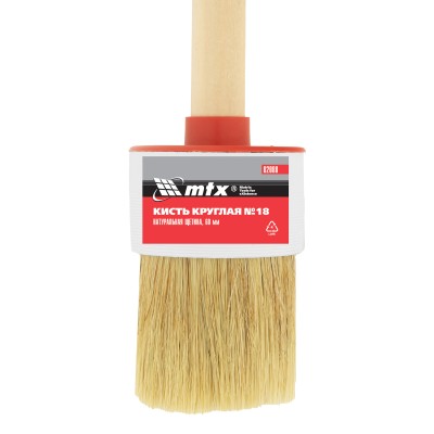 Кисть круглая №18 (60 мм) натуральная щетина, деревянная ручка MTX Кисть круглая №18 (60 мм) натуральная щетина, деревянная ручка MTX