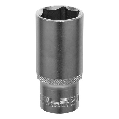 Головка торцевая удлиненная, 27 мм, шестигранная, CrV, под квадрат 1/2 Stels Головка торцевая удлиненная, 27 мм, шестигранная, CrV, под квадрат 1/2 Stels