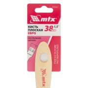Кисть плоская "Евро" 1.5", натуральная щетина, деревянная ручка MTX