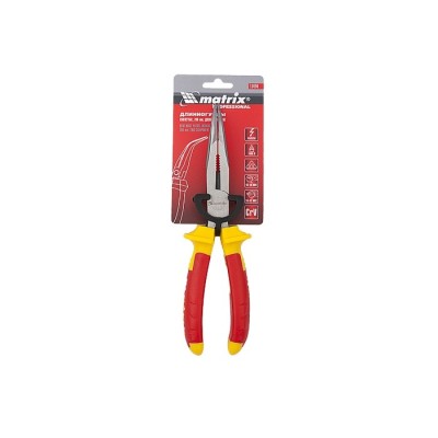 Длинногубцы изогнутые Insulated, 200 мм, двухкомпонентные рукоятки Matrix Professional Длинногубцы изогнутые Insulated, 200 мм, двухкомпонентные рукоятки Matrix Professional