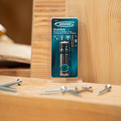 Бита HEX 4х50мм, сталь S2, шестигр., 2 шт. Gross Бита HEX 4х50мм, сталь S2, шестигр., 2 шт. Gross