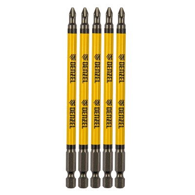 Бита PH2х127, сталь S2, цилиндр., 5шт. Е 6,3 Denzel Бита PH2х127, сталь S2, цилиндр., 5шт. Е 6,3 Denzel