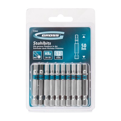Бита HEX 5 х 50, сталь S2, 10 шт. Gross Бита HEX 5 х 50, сталь S2, 10 шт. Gross