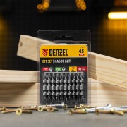 Бита двухсторонняя, PH2-PZ2 х 45 мм, сталь S2, 10 шт. Denzel