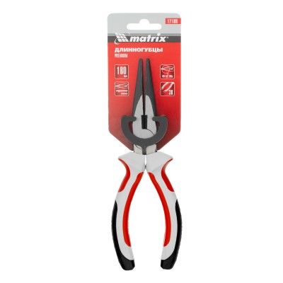 Длинногубцы прямые Premium, 180 мм, трехкомпонентные рукоятки Matrix Длинногубцы прямые Premium, 180 мм, трехкомпонентные рукоятки Matrix
