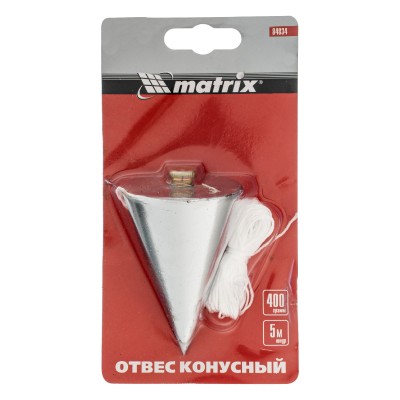 Отвес конусный, 400 г, шнур 5 м Matrix Отвес конусный, 400 г, шнур 5 м Matrix