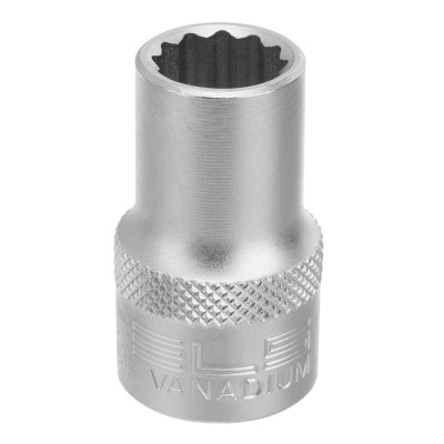 Головка торцевая, 12 мм, двенадцатигранная, CrV, под квадрат 1/2, хромированная Stels Головка торцевая, 12 мм, двенадцатигранная, CrV, под квадрат 1/2, хромированная Stels