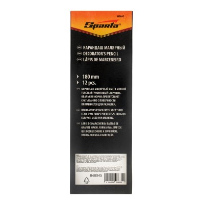 Карандаш малярный, 180 мм, в упаковке 12 шт, Sparta Карандаш малярный, 180 мм, в упаковке 12 шт, Sparta