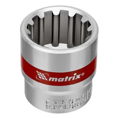 Набор универсальных торцевых головок 3/8", Spline, CrV, 8-19мм, 10 штук Matrix Набор универсальных торцевых головок 3/8", Spline, CrV, 8-19мм, 10 штук Matrix