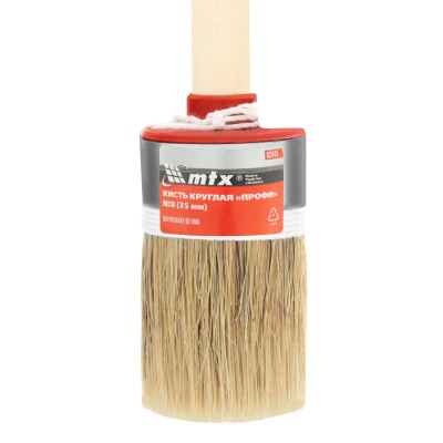 Кисть круглая, Профи №8 (35 мм) натуральная щетина, деревянная ручка MTX Кисть круглая, Профи №8 (35 мм) натуральная щетина, деревянная ручка MTX
