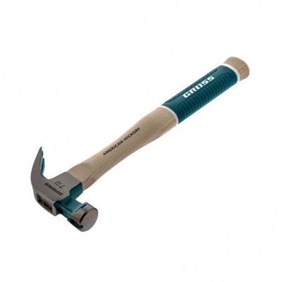 Молоток-гвоздодер, 200 г, угол 45, магнит, обрезиненная рукоятка American hickory GROSS Молоток-гвоздодер, 200 г, угол 45, магнит, обрезиненная рукоятка American hickory GROSS