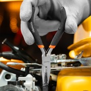 Длинногубцы прямые Mini, 130 мм, никелированные, авторазжим Sparta